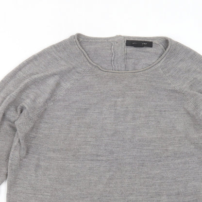 Primark Womens Grey Round Neck  Acrylic Pullover Jumper Size 12