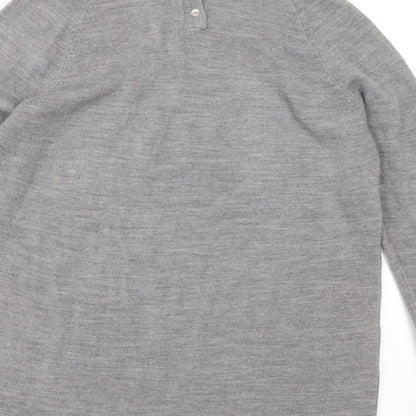Primark Womens Grey Round Neck  Acrylic Pullover Jumper Size 12