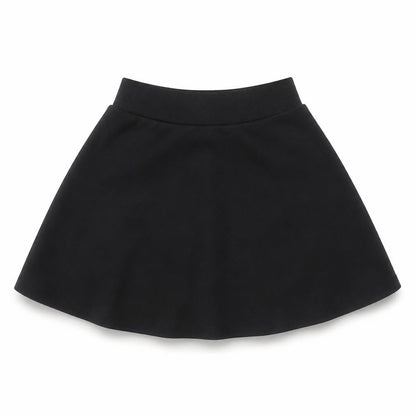 Front view of Next girls’ black polyester skater skirt, size 6, years regular - school