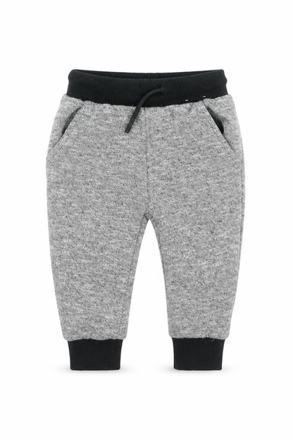 Front view of F&F Baby Grey Polyester Jogger Trousers, size 12-18, Months Drawstring
