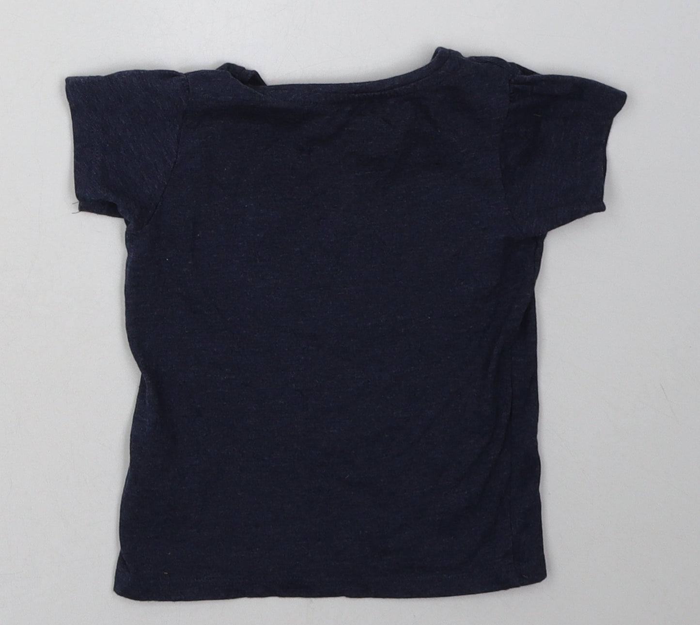 rimark Girls Blue  Cotton Basic T-Shirt Size 18-24 Months Crew Neck Pullover - family together