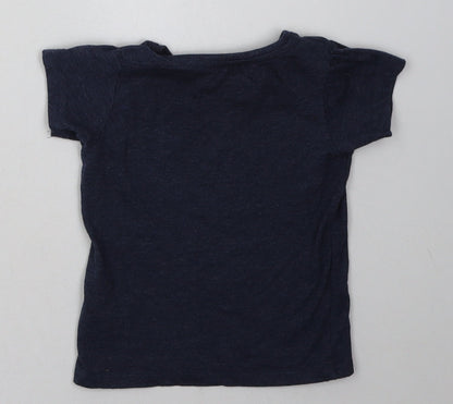 rimark Girls Blue  Cotton Basic T-Shirt Size 18-24 Months Crew Neck Pullover - family together