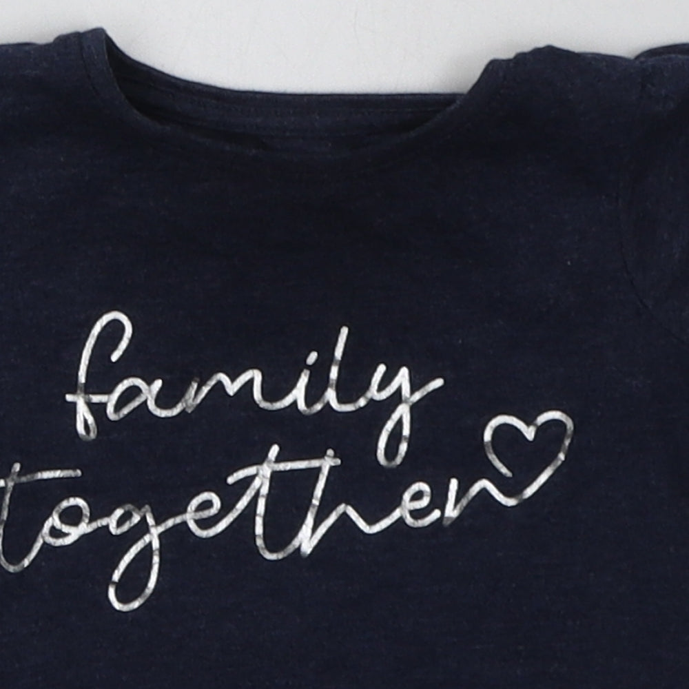 rimark Girls Blue  Cotton Basic T-Shirt Size 18-24 Months Crew Neck Pullover - family together