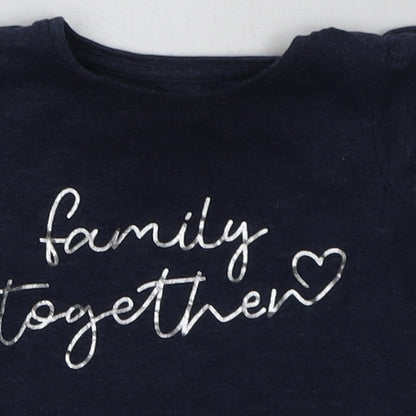 rimark Girls Blue  Cotton Basic T-Shirt Size 18-24 Months Crew Neck Pullover - family together