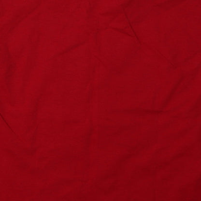 Hanes Girls Red  Cotton Basic T-Shirt Size S Crew Neck Pullover - disney squad