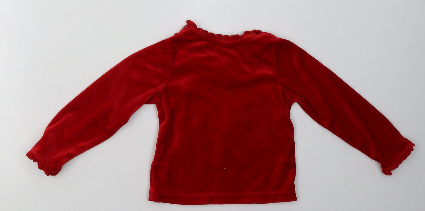 mataan Girls Red Geometric Polyester Cami Pyjama Top Size 18-24 Months  Button - Minnie Mouse