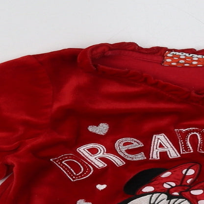 mataan Girls Red Geometric Polyester Cami Pyjama Top Size 18-24 Months  Button - Minnie Mouse
