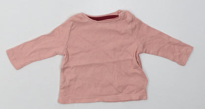 F&F Girls Pink Polka Dot Cotton Basic Casual Size Newborn Crew Neck Button