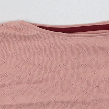 F&F Girls Pink Polka Dot Cotton Basic Casual Size Newborn Crew Neck Button