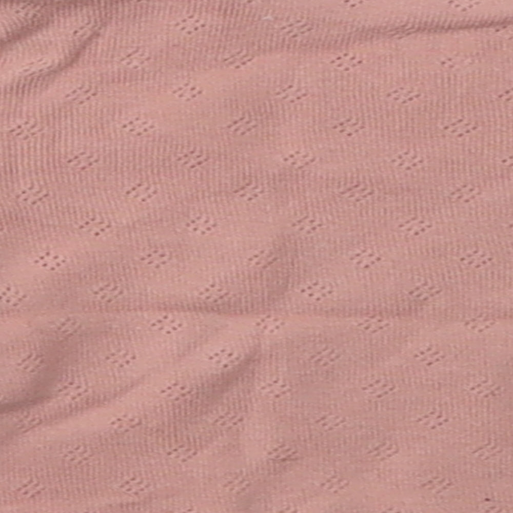 F&F Girls Pink Polka Dot Cotton Basic Casual Size Newborn Crew Neck Button