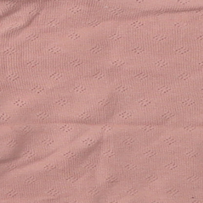 F&F Girls Pink Polka Dot Cotton Basic Casual Size Newborn Crew Neck Button