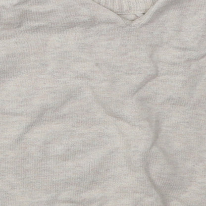 Sainsburys Girls Beige Floral Cotton Basic Casual Size 0-3 Months Crew Neck Button