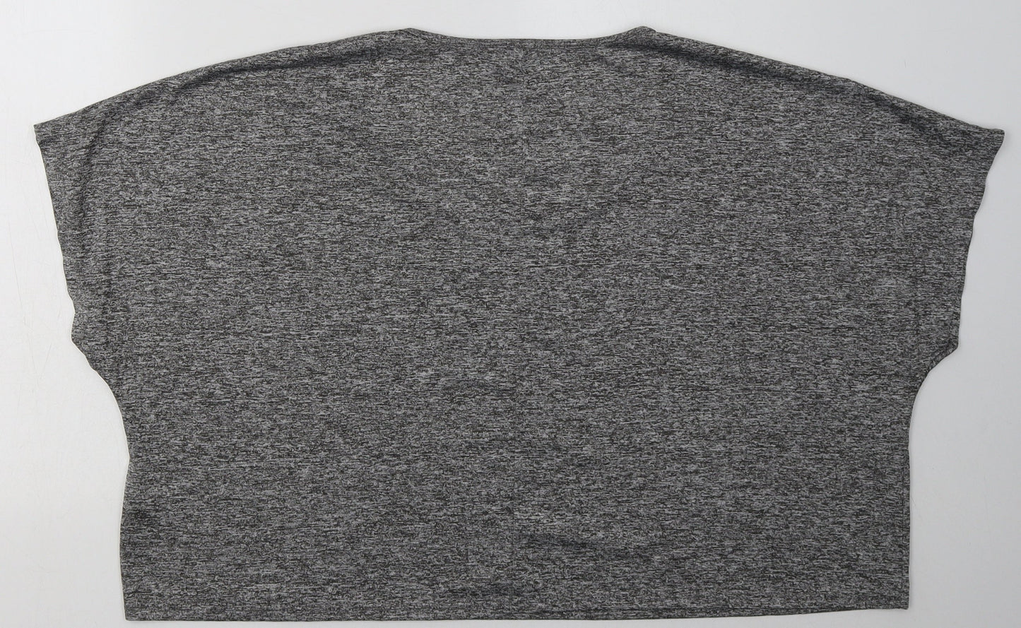 Matalan Womens Grey  Polyester Cropped T-Shirt Size XL Scoop Neck Pullover