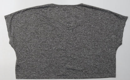 Matalan Womens Grey  Polyester Cropped T-Shirt Size XL Scoop Neck Pullover