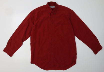 Mens UK Size S johnathan adams Red  Button-Up Long Sleeve Casual Shirt