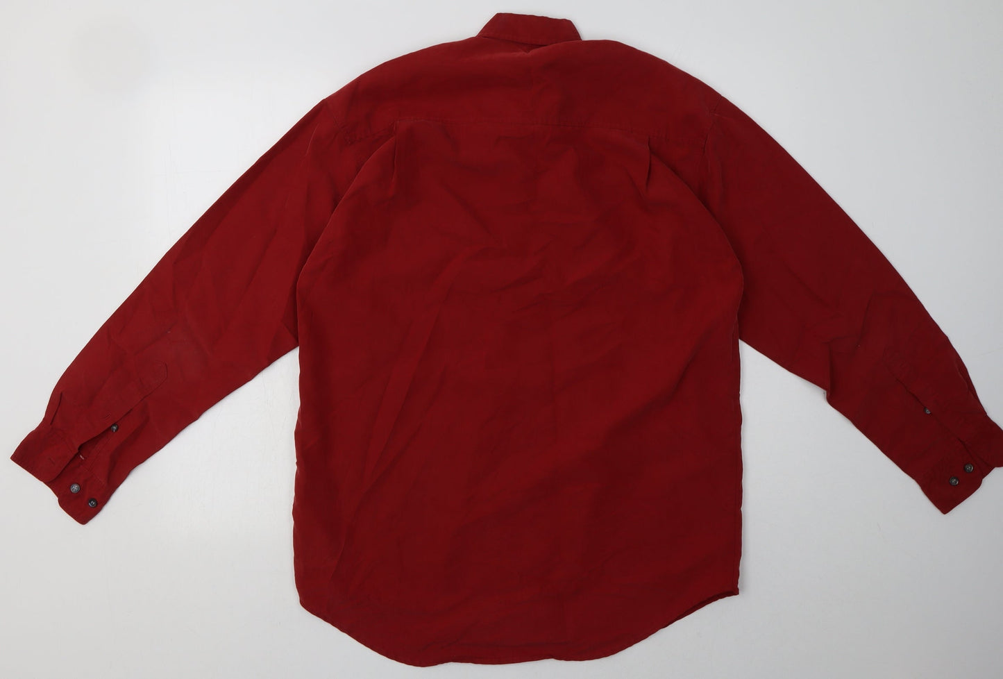 Mens UK Size S johnathan adams Red  Button-Up Long Sleeve Casual Shirt
