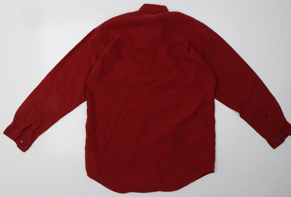 Mens UK Size S johnathan adams Red  Button-Up Long Sleeve Casual Shirt
