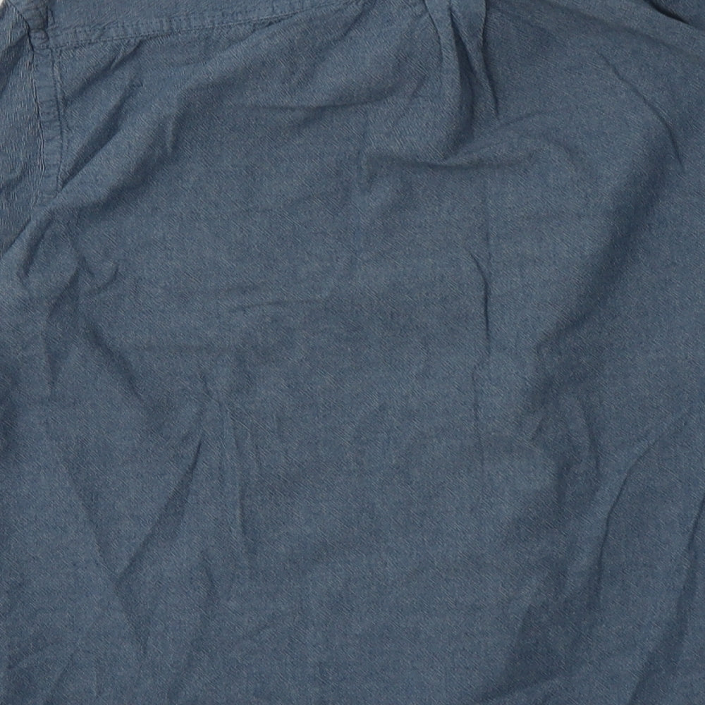 Avenue Mens Blue  Cotton  Button-Up Size M Collared Button