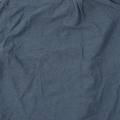 Avenue Mens Blue  Cotton  Button-Up Size M Collared Button