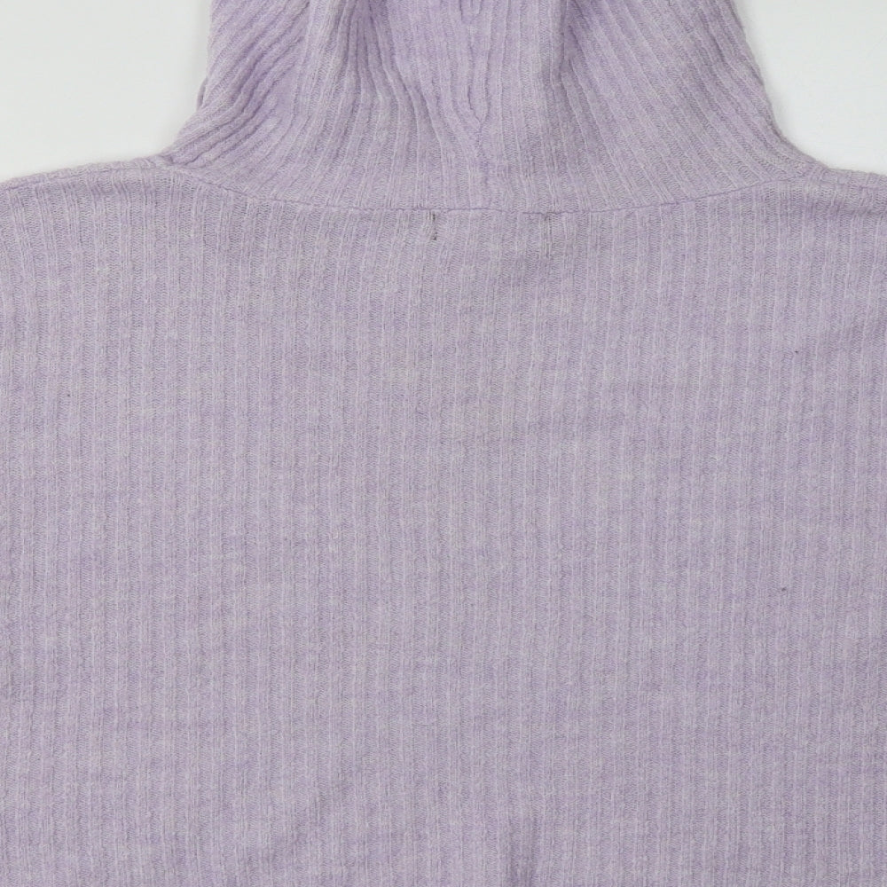 New Look Womens Purple  Acrylic Pullover Hoodie Size L  Pullover