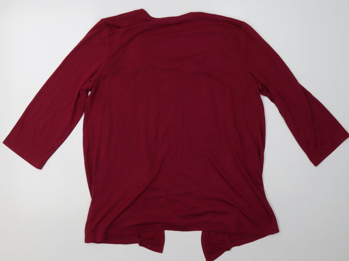 Back view of Debenhams women’s purple floral polyester pullover sweatshirt, size UK 14, pullover