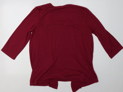 Back view of Debenhams women’s purple floral polyester pullover sweatshirt, size UK 14, pullover