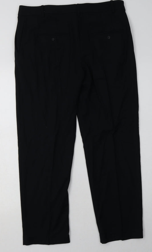 Womens UK Size 12 Marks and Spencer Regular Fit  Black Trousers