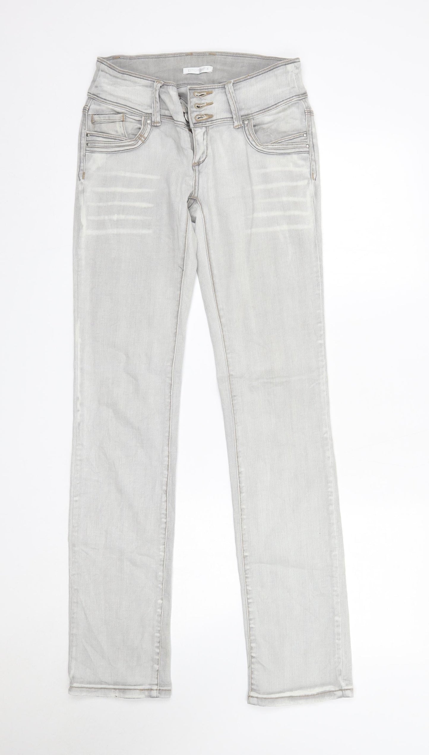 Promod Womens Grey  Cotton Straight Jeans Size 8 L32 in Regular