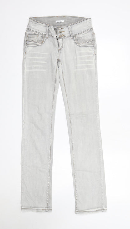 Promod Womens Grey  Cotton Straight Jeans Size 8 L32 in Regular