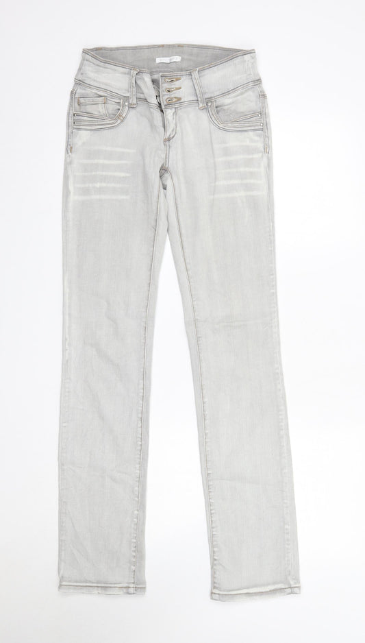 Promod Womens Grey  Cotton Straight Jeans Size 8 L32 in Regular