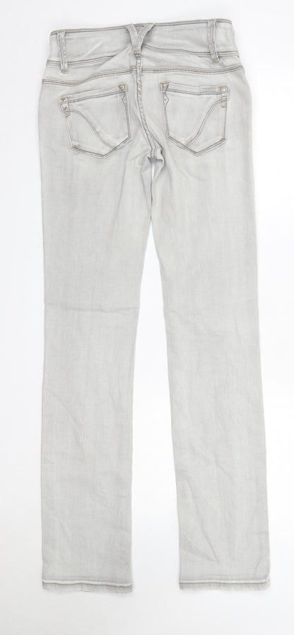 Promod Womens Grey  Cotton Straight Jeans Size 8 L32 in Regular