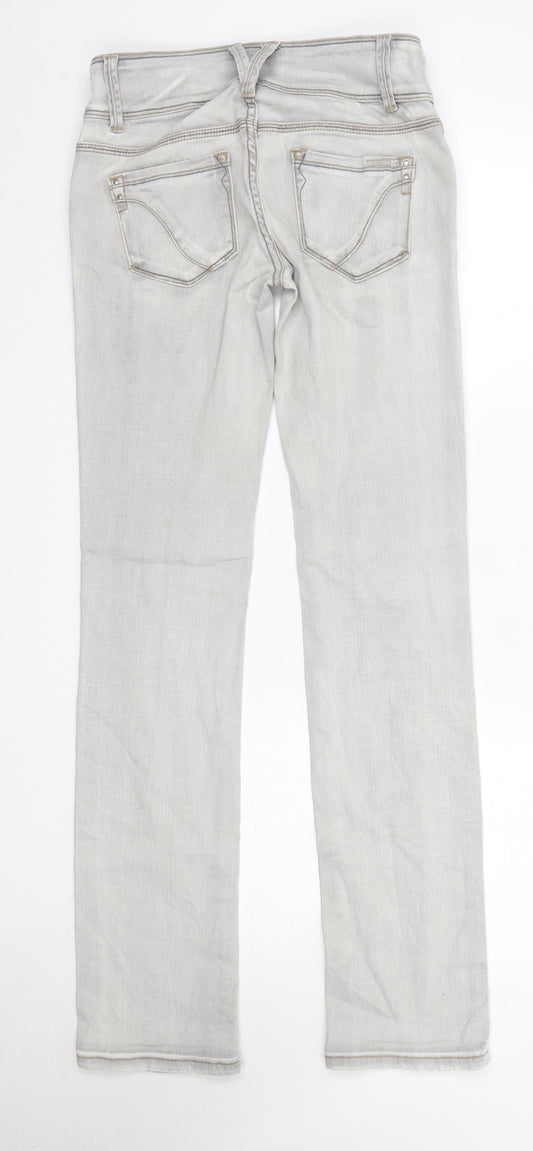 Promod Womens Grey  Cotton Straight Jeans Size 8 L32 in Regular