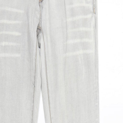 Promod Womens Grey  Cotton Straight Jeans Size 8 L32 in Regular