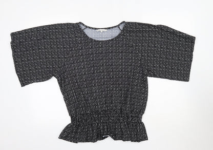 Womens UK Size 18 Pebble Bay Black Basic Blouse