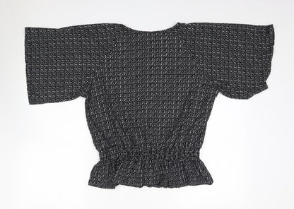 Womens UK Size 18 Pebble Bay Black Basic Blouse