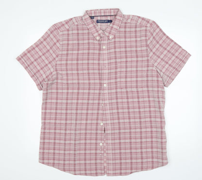 Mens UK Size L Premier Man Pink  Button-Up Short Sleeve Casual Shirt