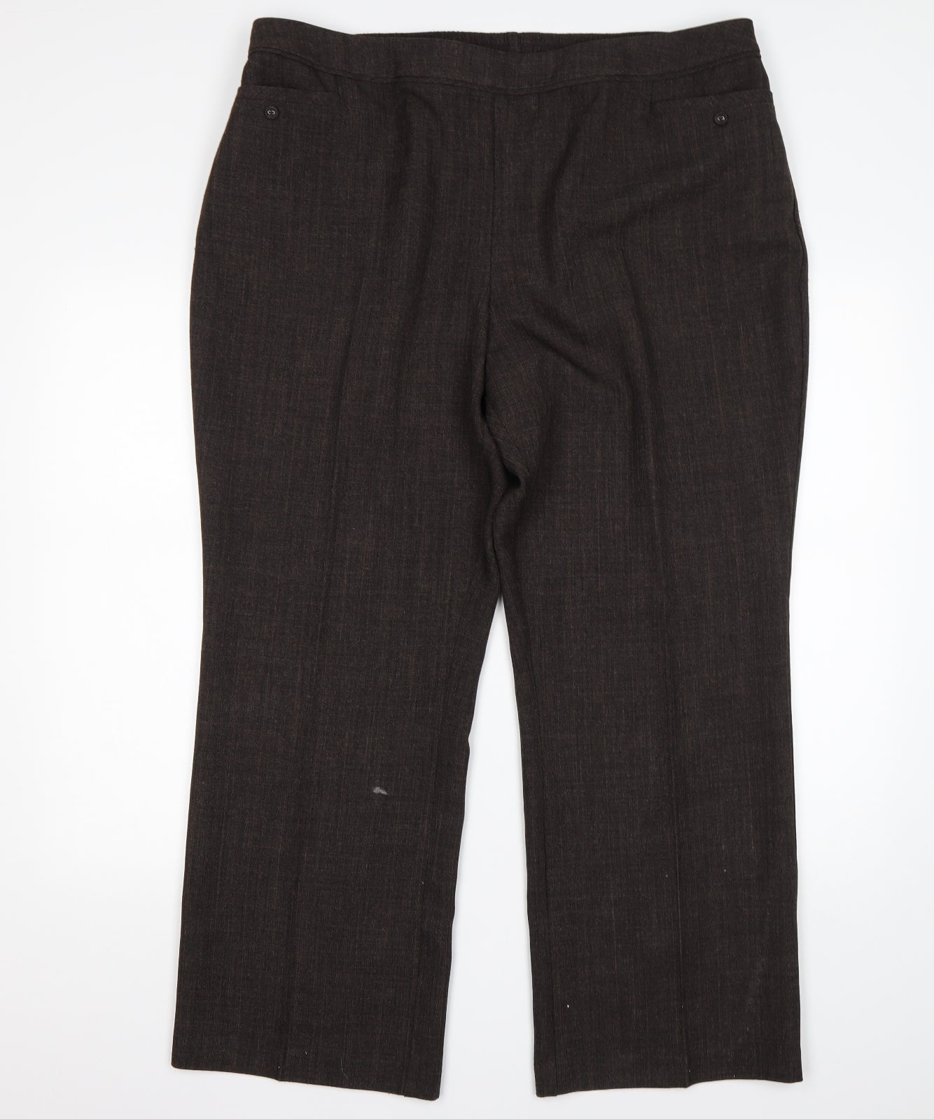 M&S Mens Brown  Polyester Trousers  Size 20 L28 in Regular