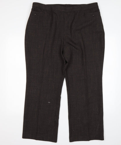 M&S Mens Brown  Polyester Trousers  Size 20 L28 in Regular