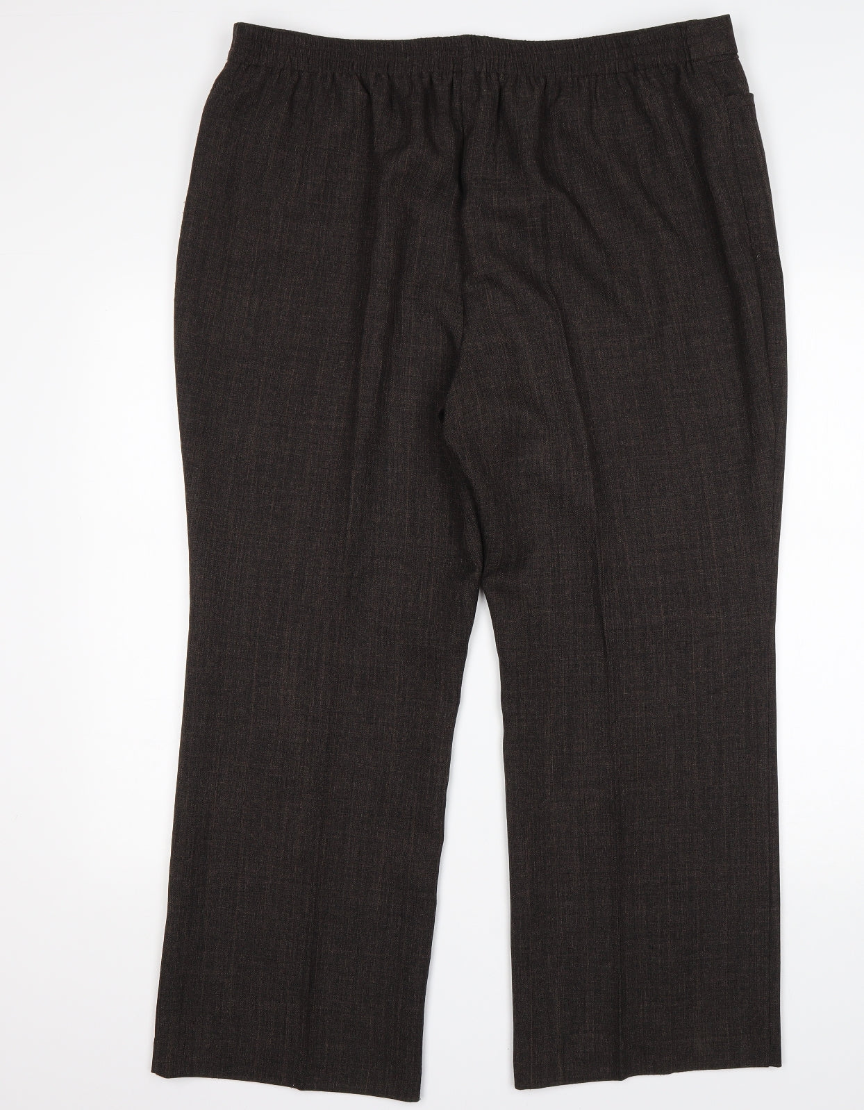 M&S Mens Brown  Polyester Trousers  Size 20 L28 in Regular