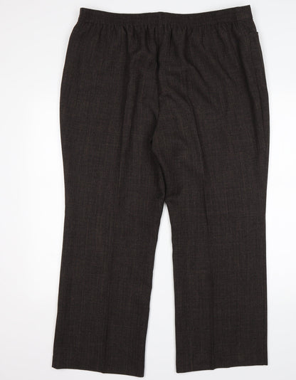 M&S Mens Brown  Polyester Trousers  Size 20 L28 in Regular
