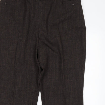 M&S Mens Brown  Polyester Trousers  Size 20 L28 in Regular