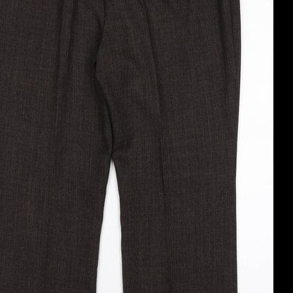 M&S Mens Brown  Polyester Trousers  Size 20 L28 in Regular