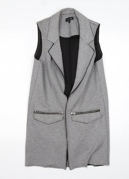 Topshop Womens Grey  Polyester Jacket Blazer Size 8