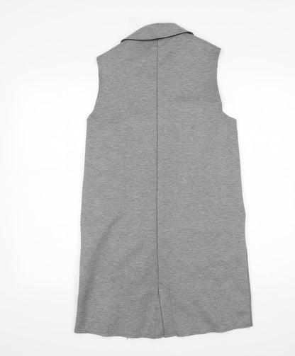 Topshop Womens Grey  Polyester Jacket Blazer Size 8