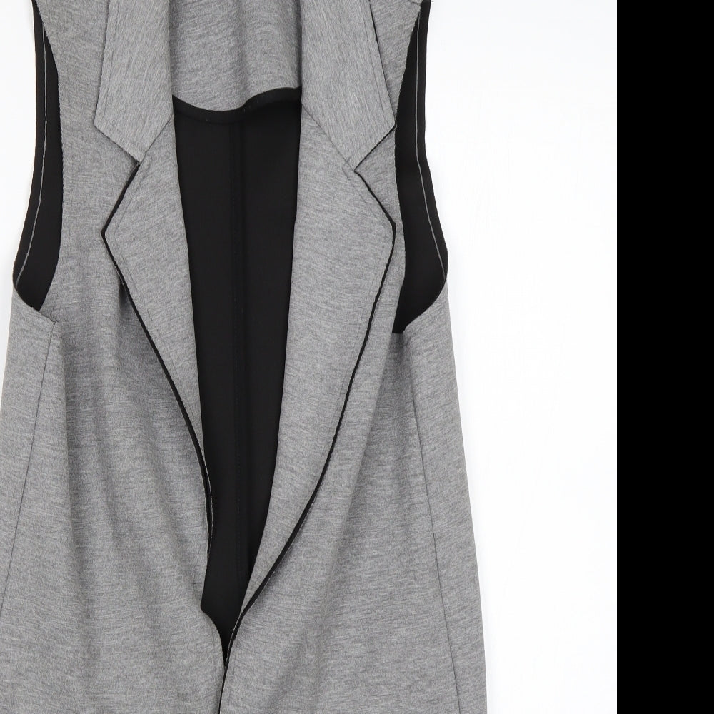 Topshop Womens Grey  Polyester Jacket Blazer Size 8