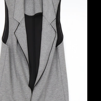 Topshop Womens Grey  Polyester Jacket Blazer Size 8