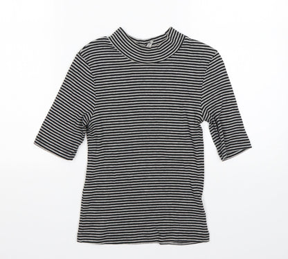 H&M Womens Multicoloured Round Neck Striped Cotton Pullover Jumper Size XS