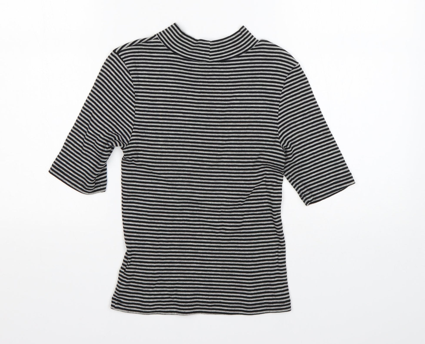 H&M Womens Multicoloured Round Neck Striped Cotton Pullover Jumper Size XS