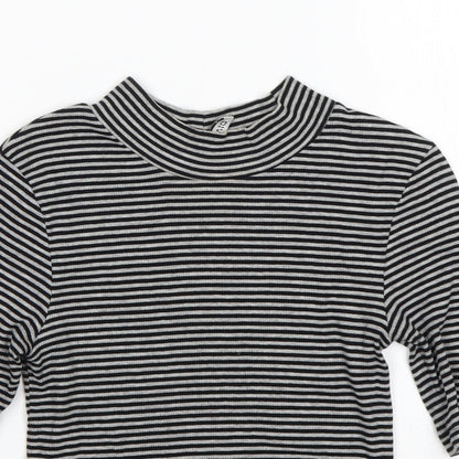 H&M Womens Multicoloured Round Neck Striped Cotton Pullover Jumper Size XS