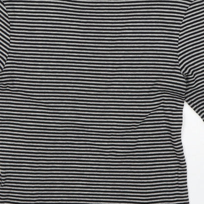 H&M Womens Multicoloured Round Neck Striped Cotton Pullover Jumper Size XS
